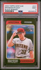2023 Topps Heritage Black #637 Brandon Pfaadt RC PSA 9 MINT POP 1