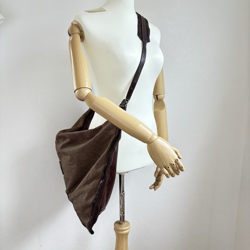 CAMPOMAGGI Italian Leather Canvas Shoulder Hobo Crossbody Large Bag Studded - Picture 18 of 19