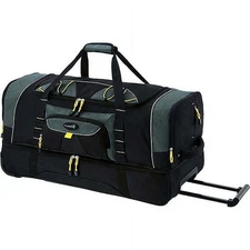 36" 2-section Rolling Duffel Bag Luggage Suitcase with Blade Wheels Travel Black