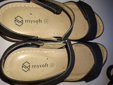 mysoft Damen Sandalen Schwarz Riemchen Klett ...
