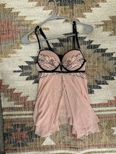 Auden Lingerie Babydoll Gown Women's Small Intimates Lace Wired Cups Flowy A2
