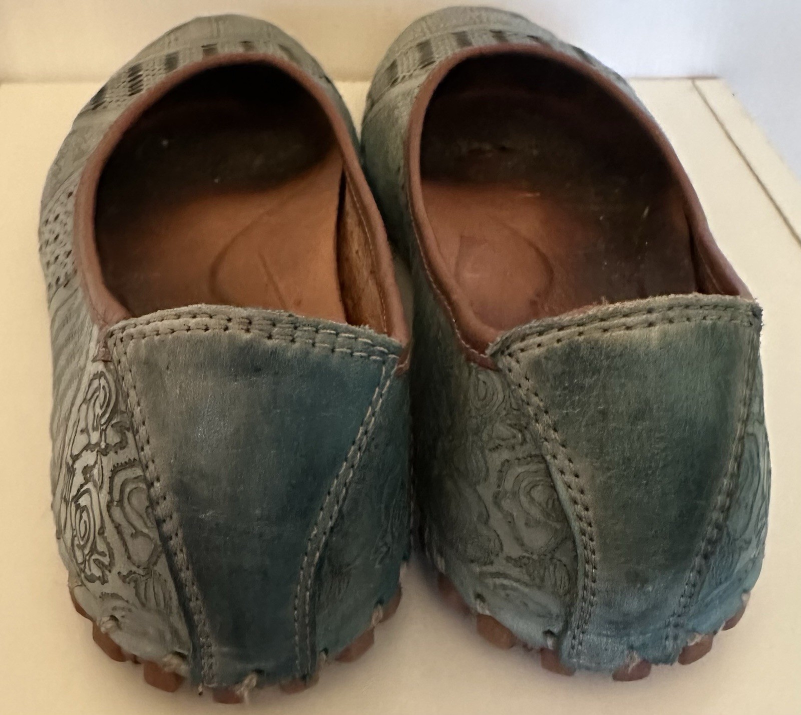 Spring Step Teal Patchwork Leather Flats EU 41 US… - image 4