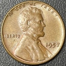 1957 Lincoln Wheat Cent Fine To Extra Fine Philadelphia Mint Semi-key