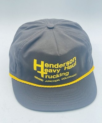 Vintage Strapback Hat Henderson Heavy Haul Trucking Rope Brim