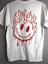 Vintage a-lab everything is okay flame smiley face t-shirt emo grunge streetwear