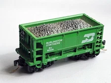 N Scale Atlas 3205 70 Ton Hopper Car Burlington Northern #95500 W/ Box MTL Kadee