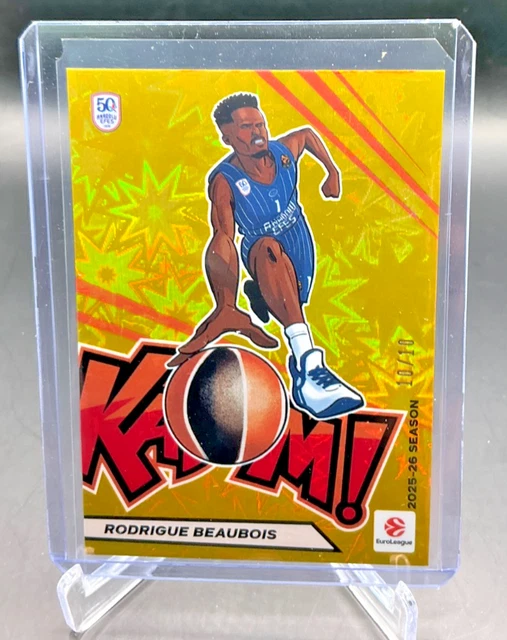 2025/26 Contenders Euroleague RODRIGUE BEAUBOIS Gold Kaboom Case Hit 10/10 #19