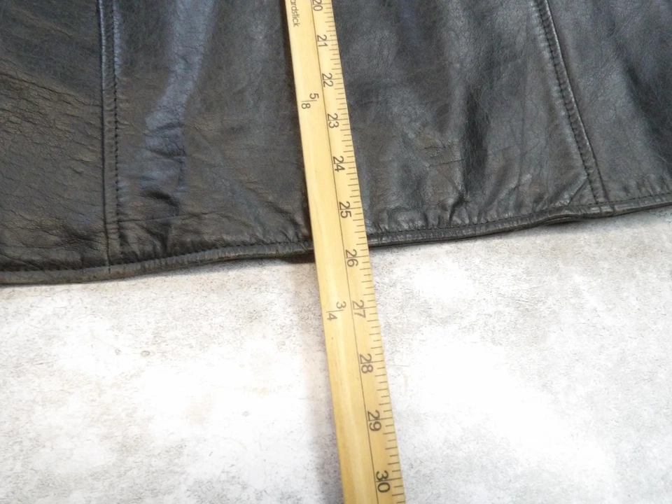 Jaqueta de couro quente feminina XL couro preto motociclista acolchoada forrada nova - Imagem 4 de 4