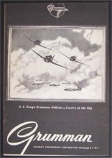 U.S. Navy HELLCATS *Escorts of the Sky* 1944 Grumman Vintage AD art print