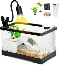 Large Turtle Tank Kit,All in One Indoor PC Aquarium,Red Eared Slider Aquatic for