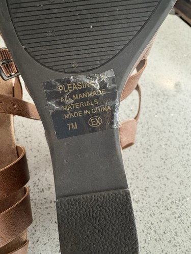 Pop Memory Foam Brown Sandal Wedge Size 7 - Picture 8 of 12