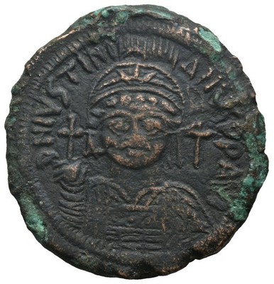 Byzantine Bronze 40 Nummi - Kyzikos 527-565 AD - Justinian I | eBay