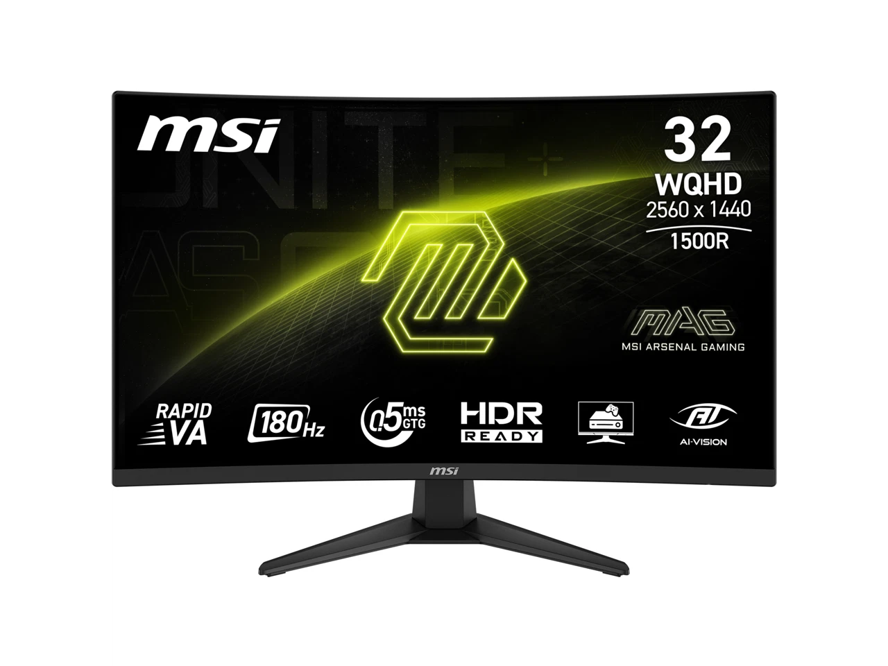 MSI MAG 321CQF E18 32" Rapid VA LCD Curved QHD 180Hz 0.5ms FreeSync Gaming Monitor with HDR ready