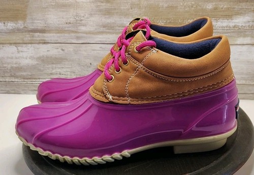 Tommy Hilfiger Women's Pink Waterproof Rain/Duck Boots Size 8 VGC - Picture 2 of 11