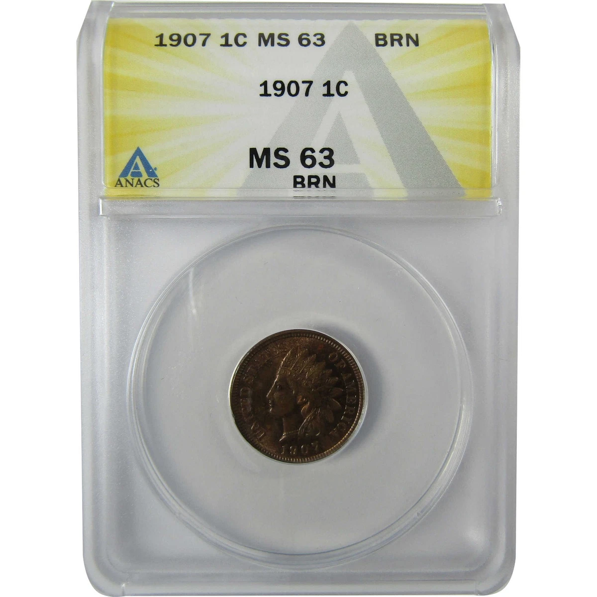 MS 63 Graded 1907 Year Indian Head Small Cents (1859-1909) for