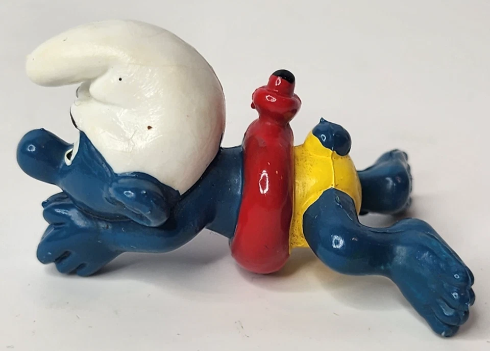 Pitufos 20025 Nadador Pitufo Natación Rojo Tubo Interior Juguete Figura De Colección PVC Años 80  Foto 4 de 4