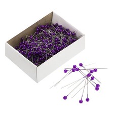 800pcs Sewing Pins Round Pearl Dressmaking Corsage Pins Straight Pins Purple