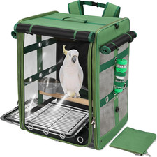 Bird Carrier Travel Cage, Cockatoo Carrier, Parrot Travel Backpack with Unbreaka