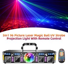 5In1 96 Picture Laser Magic Ball UV Strobe Projection Light With Remote Control