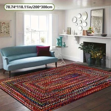 Colorful Striped Rectangular Pattern Floor Mat, Soft And Durable Floor Mat, Mach