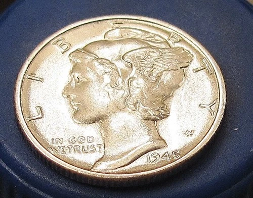 New Listing1945 Brilliant Uncirculated Dime  90% Silver  Blazing Original Luster # 413 ~ 8