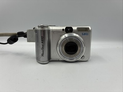 Canon PowerShot A610 5.0MP Digital Camera - Silver - No Power For Parts Repair