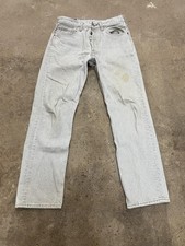 Vintage Levis 501 Jeans Mens 31x30 Gray Regular Straight Button Fly USA 90s