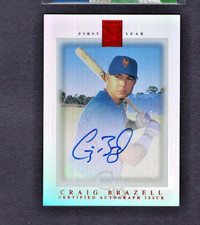 2003 TOPPS TRIBUTE RED REFRACTOR ROOKIE AUTO MINT #104 CRAIG BRAZELL METS #/99