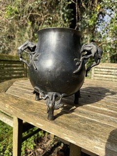 LARGE CHINESE 18TH CENTURY BRONZE CENSER WITH MARK QING DYNASTY
