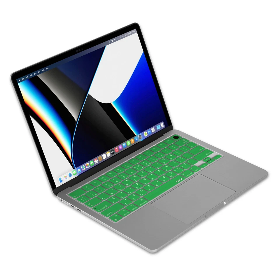 XSKN Green Hebrew Keyboard Cover for 2021-2025 Macbook Pro 14.2/Macbook Pro 16.2 - Image 4 of 4