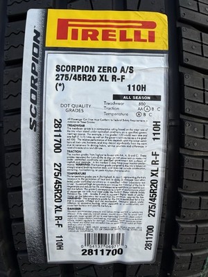 TWO BRAND NEW 275/45R20 110H Pirelli Scorpion Zero A/S Run Flat