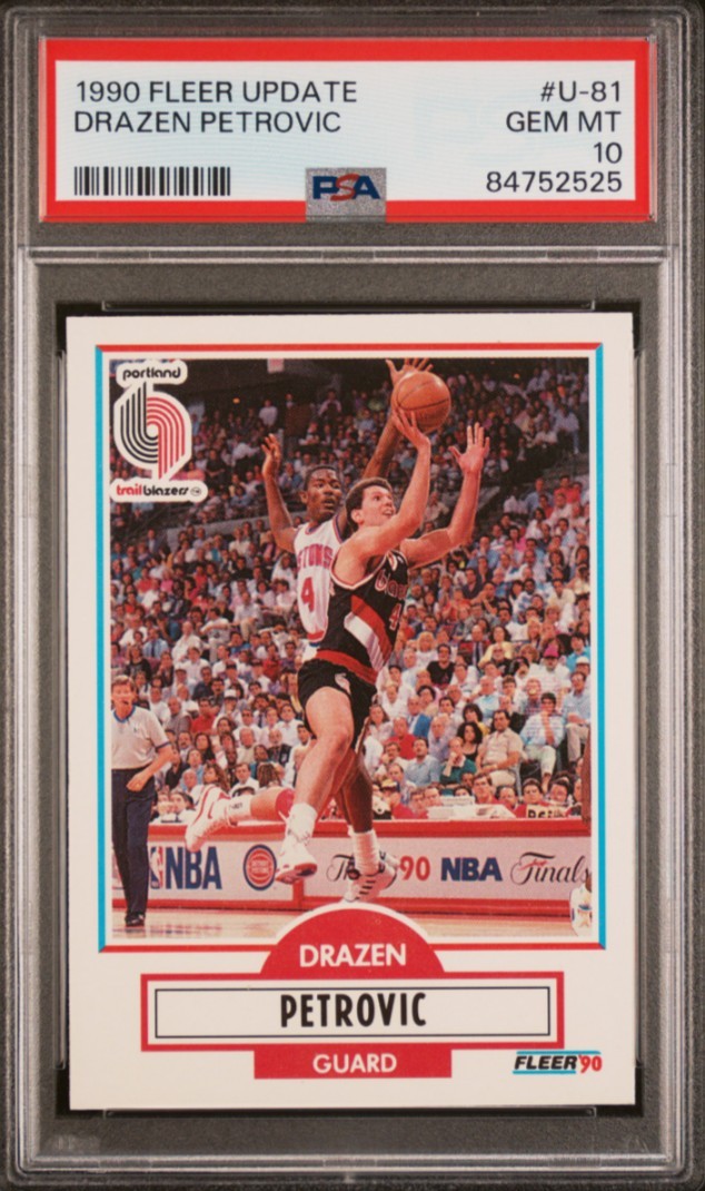 Drazen Petrovic 1990 Fleer Update #U-81 PSA 10