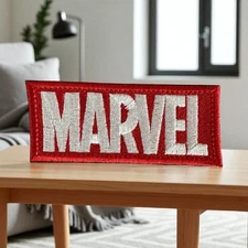 Marvel Logo Embroidery Patch 2" X 4" - 2.5"  X  6" - 3.4"  X  8.00"