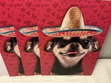 VALENTINE'S DAY RSVP GREETING CARDS New w/envelope LOT 3 "MUCHO SMOOCHO!"