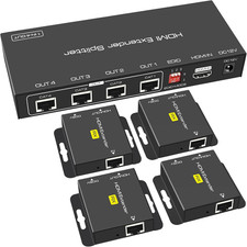 HDMI Extender Splitter 1080P 60Hz Extending 165Ft Length Transmission over Cat5E