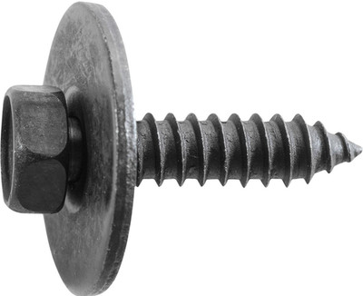 50Pcs 6.3 x 25mm x 24mm Hex Head Tapping Screw Loose Washer Type AB Steel Black