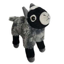 Wild Republic Mini Cuddlekins Goat Plush 8" Gray Black Realistic Farm Animal