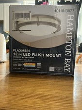 Hampton Bay Flaxmere LED Flush Mount 12" Brushed Nickel Frosted White