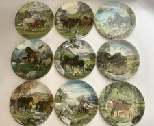 Davenport Pottery Britains Wild Ponies Limited Edition Set of 9 Plates
