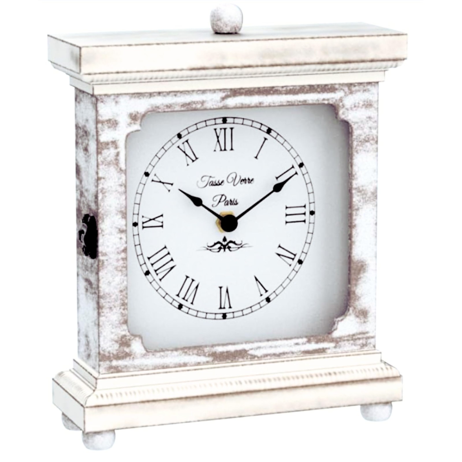 Rustic Shelf Clock (Quiet) for Living Room Mantel, Table, Or