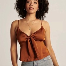 Abercrombie Fitch Tie-Front Cami Tank Top Size L