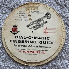 1954 King HN White Cleveland OH Dial O Matic Fingering Guide