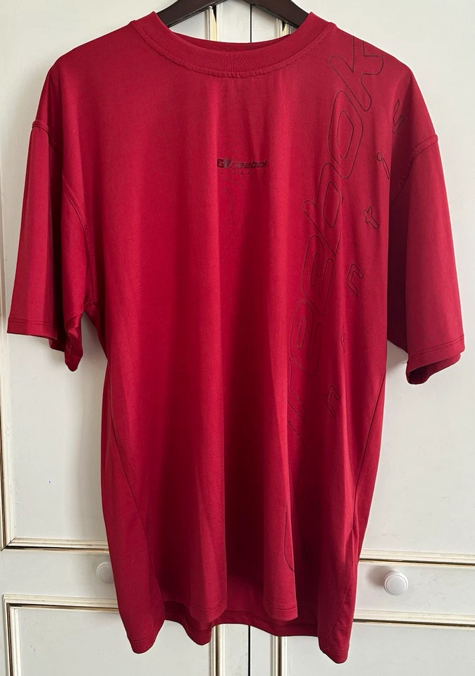 Reebok Men's Red Short Sleeve Crew Neck T-Shirt Size M Polyester Jersey - image 1 of 4