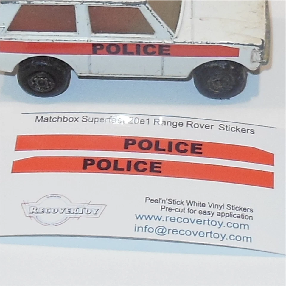 Matchbox Lesney 20e1 Range Rover Police Stripe Stickers - Image 2 of 4