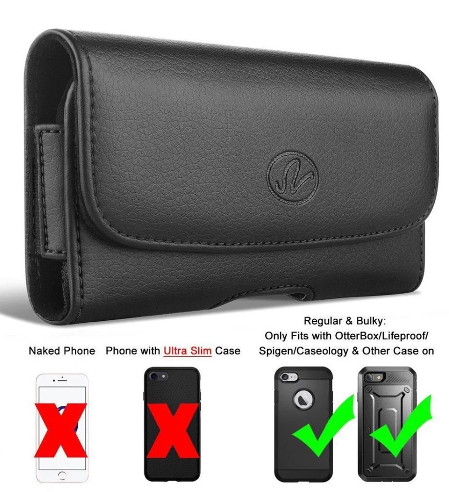 Funda de cuero con clip para cinturón para Samsung Galaxy IPHONE LG HTC ajuste Otterbox ON Foto 2 de 4