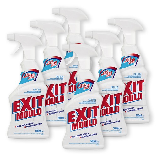 6PK Exit Mould 500ml Bathroom/Kitchen/Tile/Grout Mould Remover Cleaning Spray