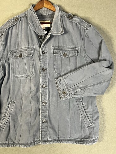 VTG Mossimo Mechanic Workwear Utility Jacket Mens Sz 2XL Blue Canvas Chore Y2K - Picture 3 of 7
