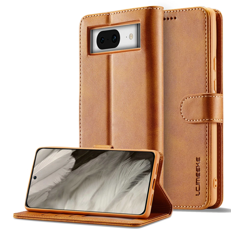 Luxury Leather Wallet Flip Magnetic Phone Case For Google Pixel 6 8 9 Pro 7a 8a - Image 3 of 4