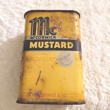 McCormick Mustard Tin Vintage Bee Brand 2 ozs. net Yellow