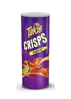 TAKIS CRISPS FUEGO HOT CHILI PEPPER & LIME POTATO CHIPS Bundle 5 Tubes Of Takis